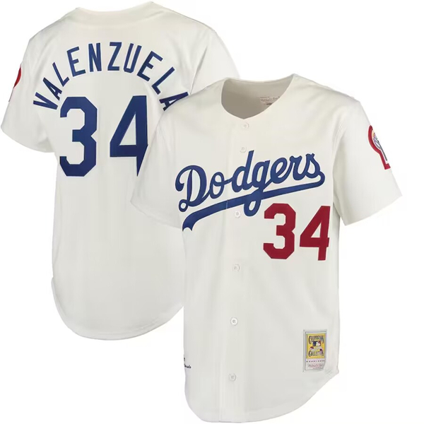 Men's Los Angeles Dodgers Active Player Custom White Mitchell & Ness Stitched Baseball Jersey